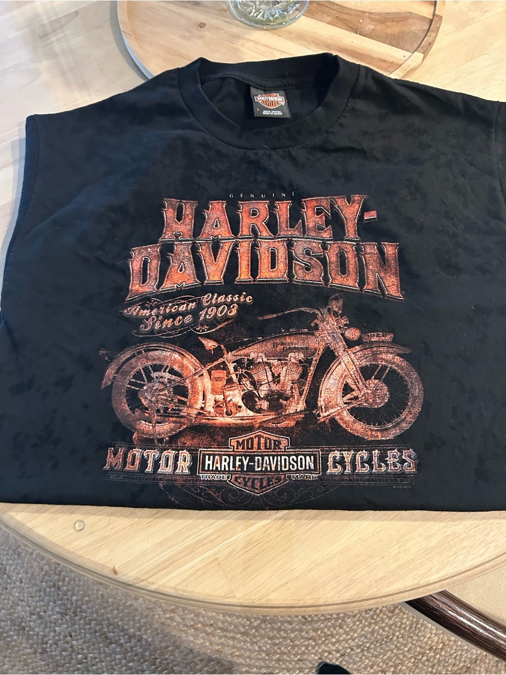 Harley-Davidson 2015 Black distressed T-Shirt Large